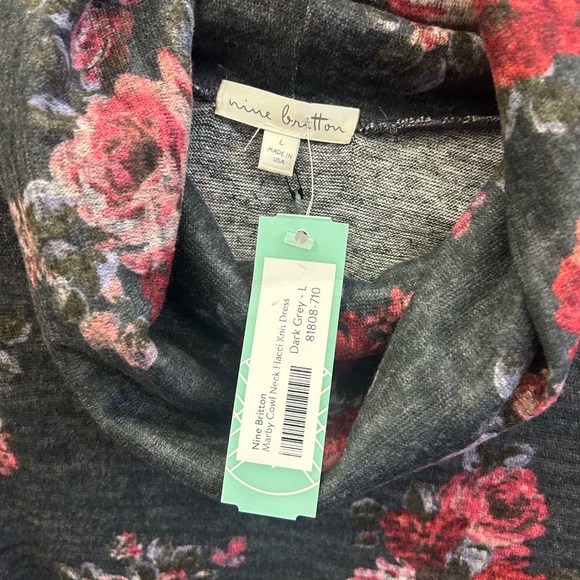 NWT STITCH FIX NINE BRITTON MARBY COWL NECK HACCI KNIT DRESS IN SIZE LARGE - Picture 5 of 7